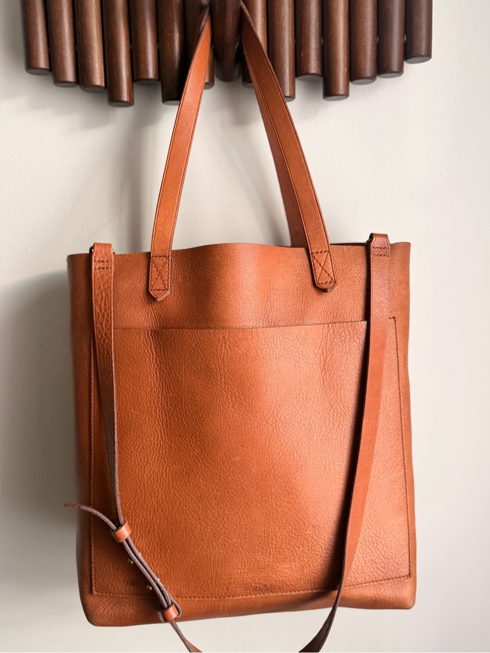 Madewell Leather Tote in Cognac